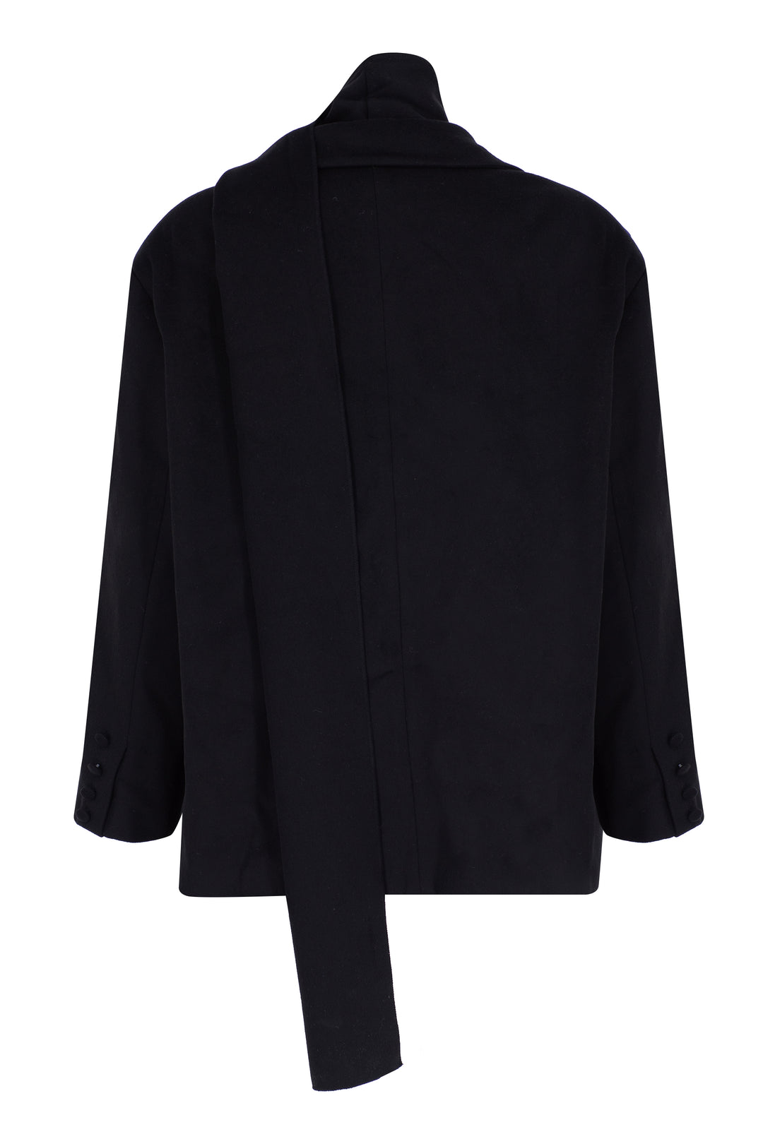 SİYAH ŞAL DETAYLI KAŞE BLAZER CEKET