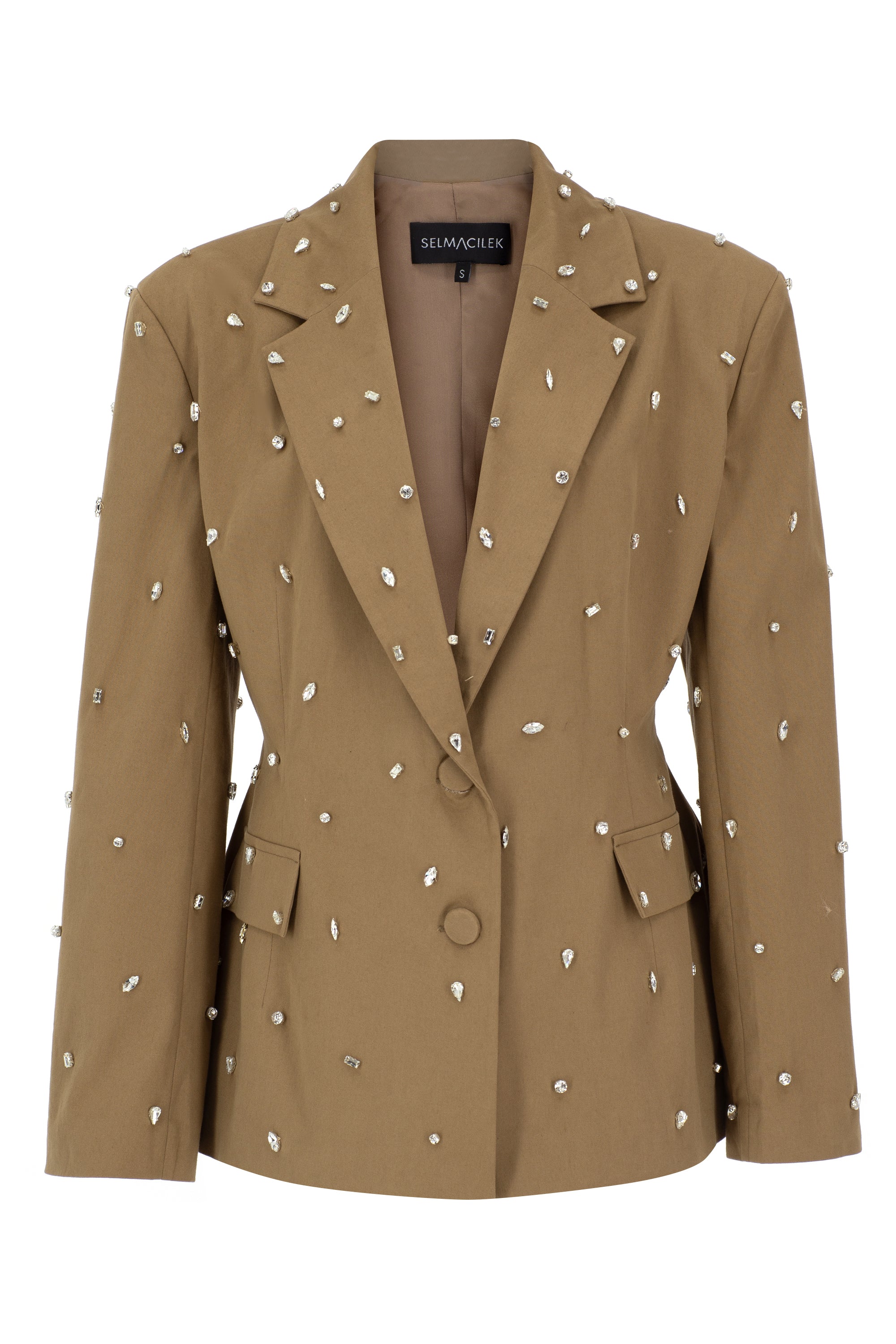 Long camel blazer deals
