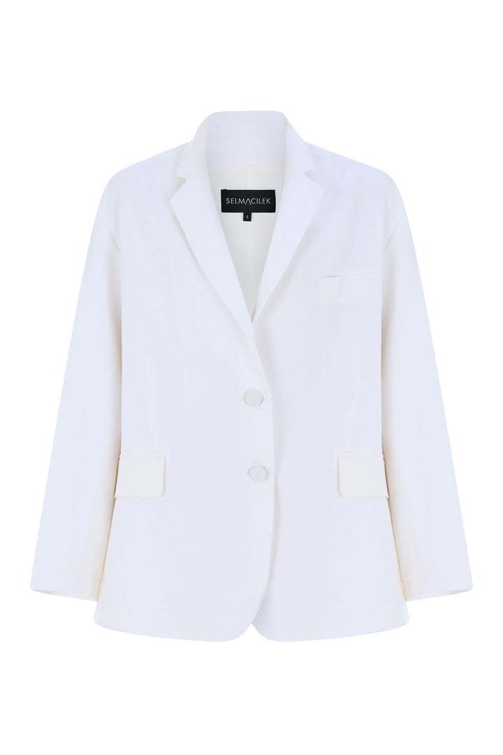 Keten Oversize Keten Blazer Ceket