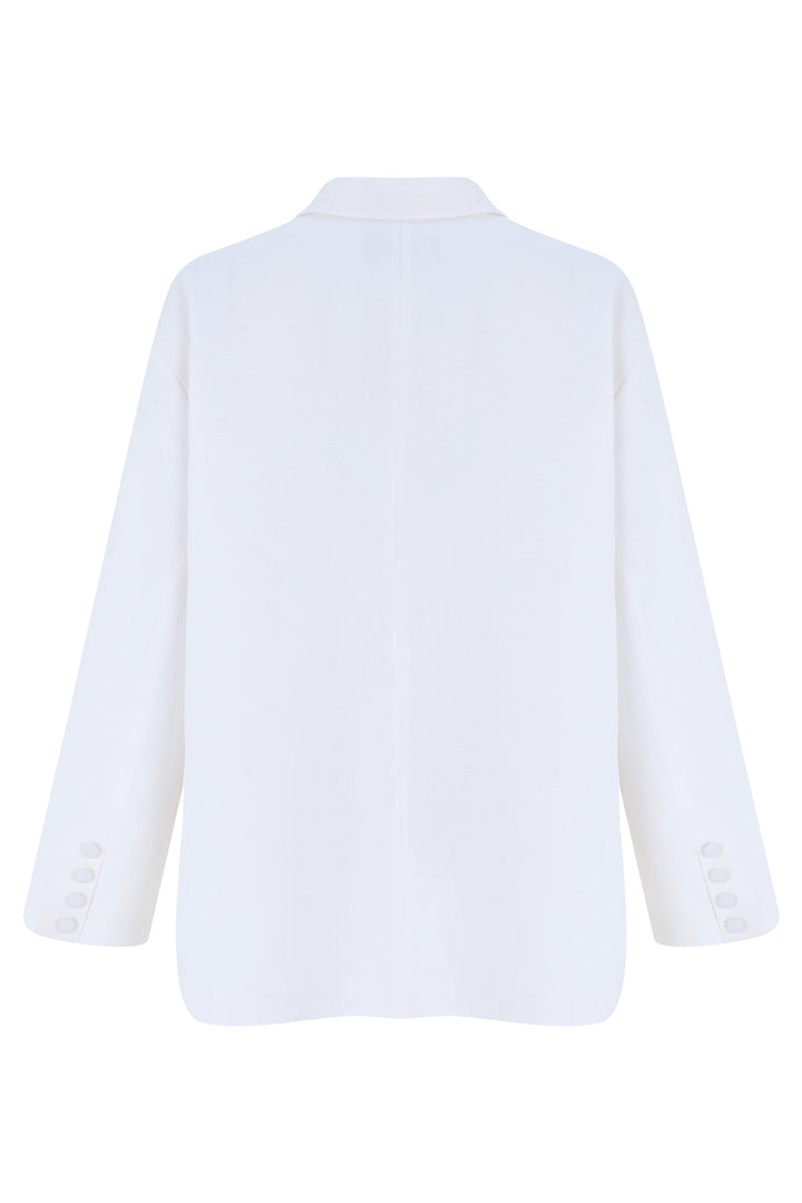 Keten Oversize Keten Blazer Ceket