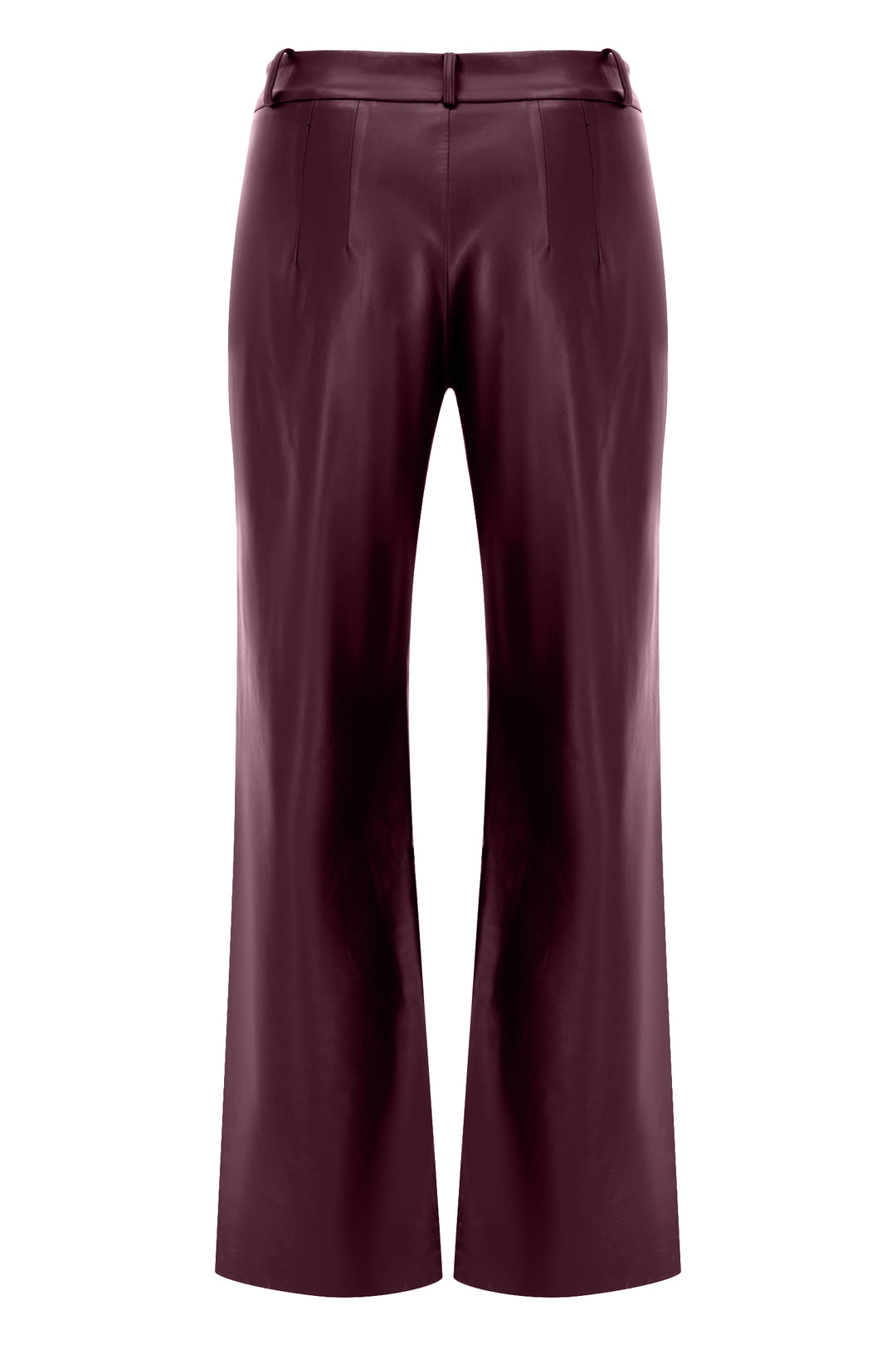 BORDO VEGAN DERİ ÖNÜ DİKİŞ DETAYLI PANTOLON