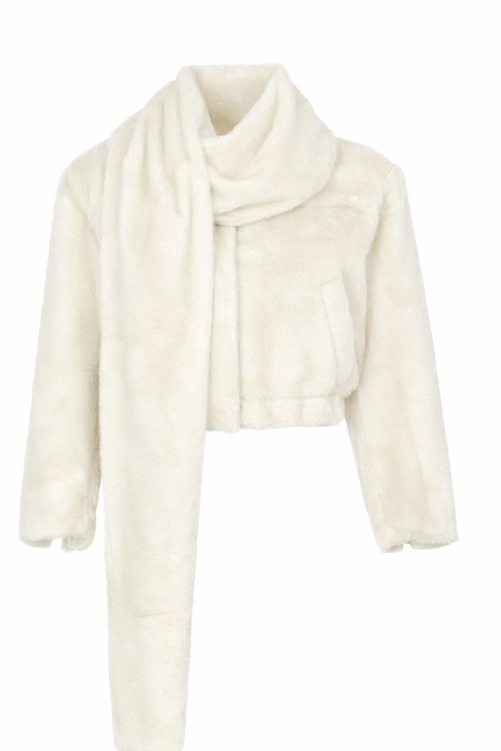 Paris Ekru Kürk Ceket