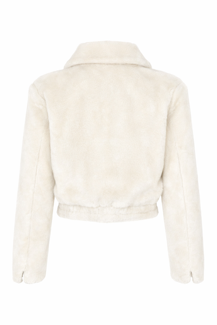 Paris Ekru Kürk Ceket