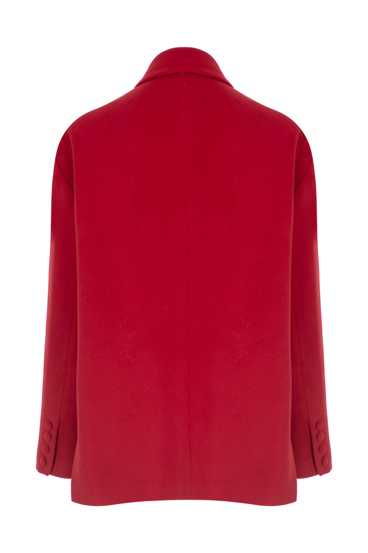 KIRMIZI OVERSIZE KAŞE BLAZER CEKET