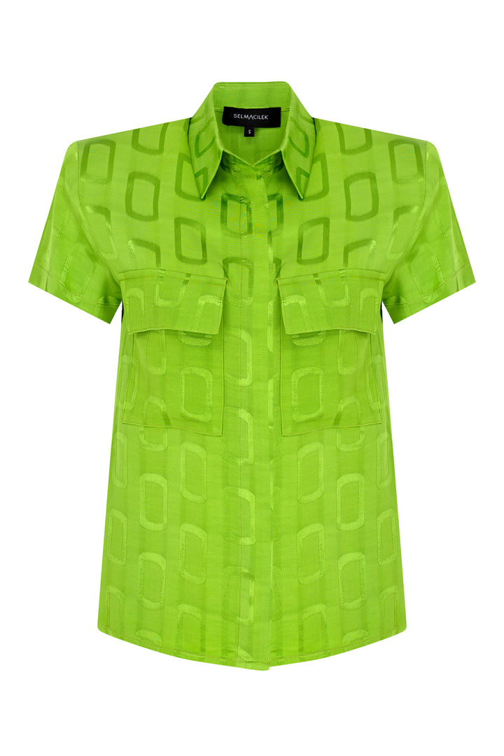 Yeşil Desenli Vatkalı Gömlek