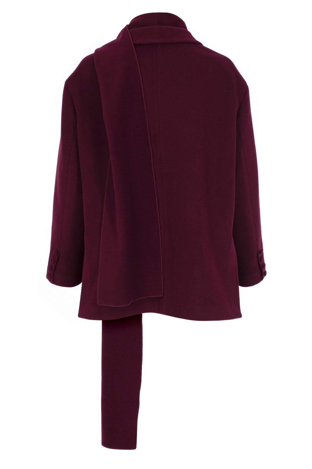 BORDO ŞAL DETAYLI KAŞE BLAZER CEKET