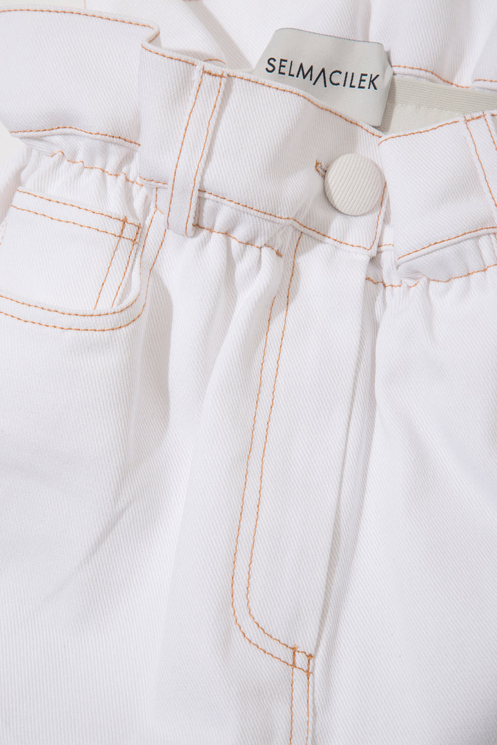 Aria Ekru Denim Etek