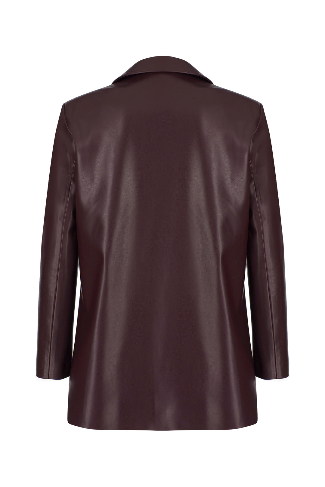 Bordo Vegan-Deri Blazer Ceket