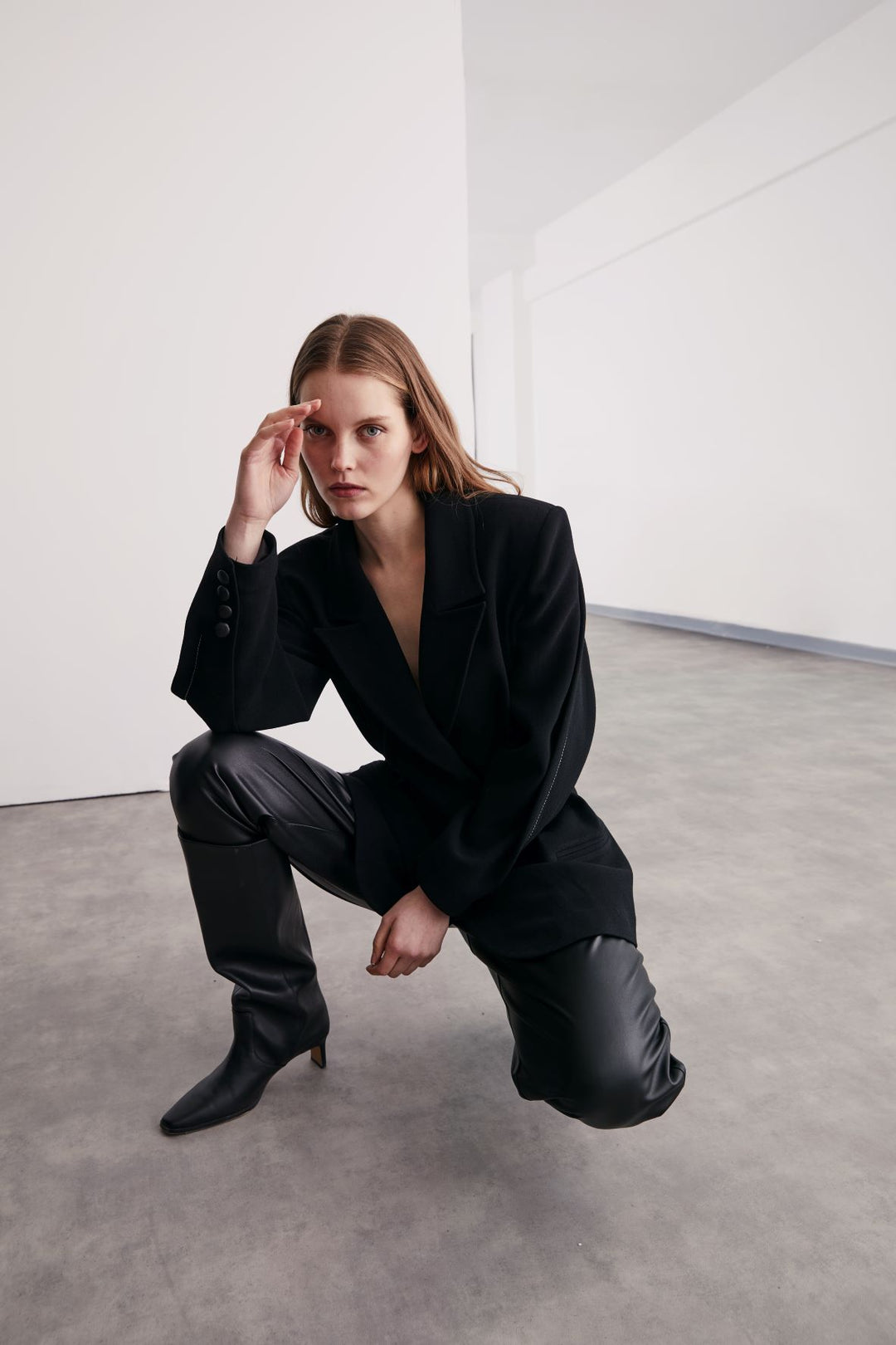 Siyah Dikiş Detaylı Blazer Ceket