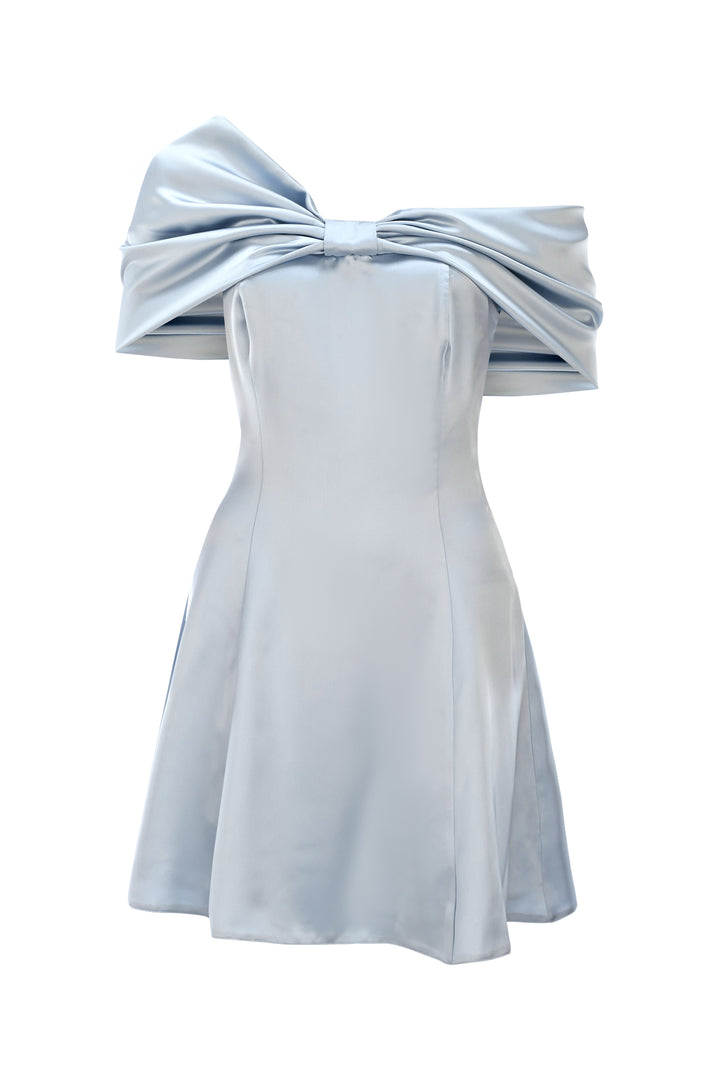 Prenses Yaka Saten Mini Elbise