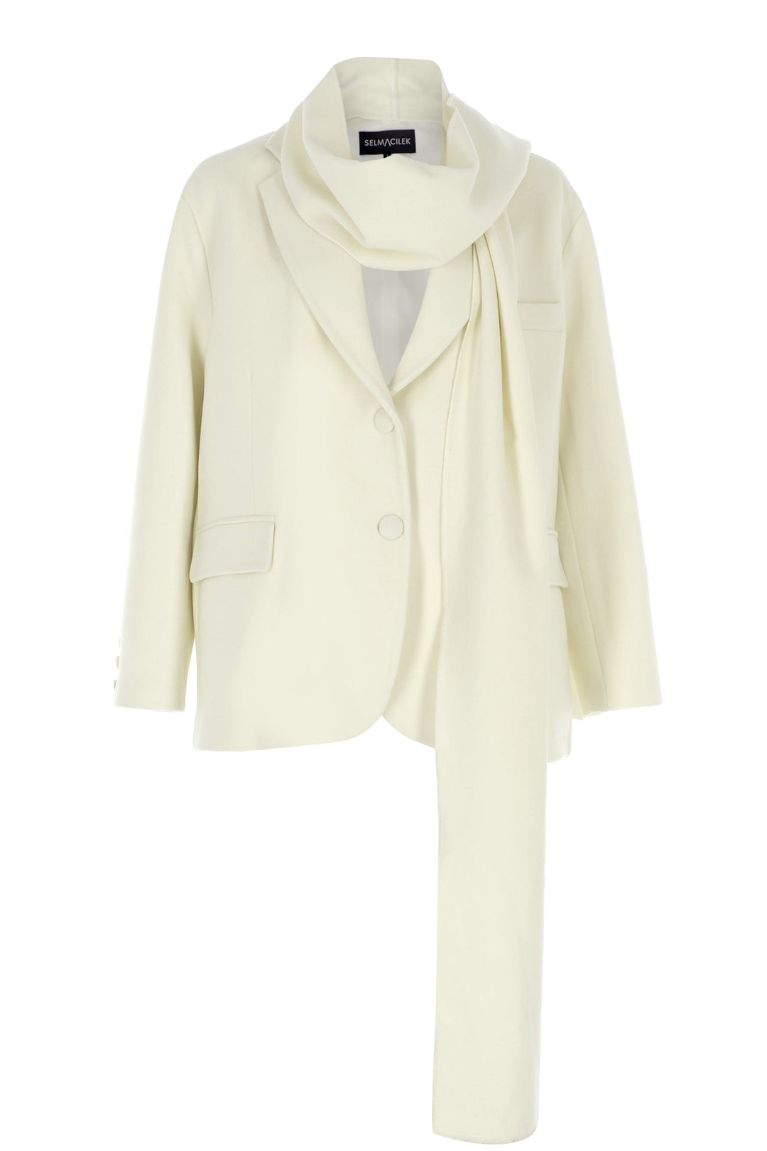 SİYAH ŞAL DETAYLI KAŞE BLAZER CEKET