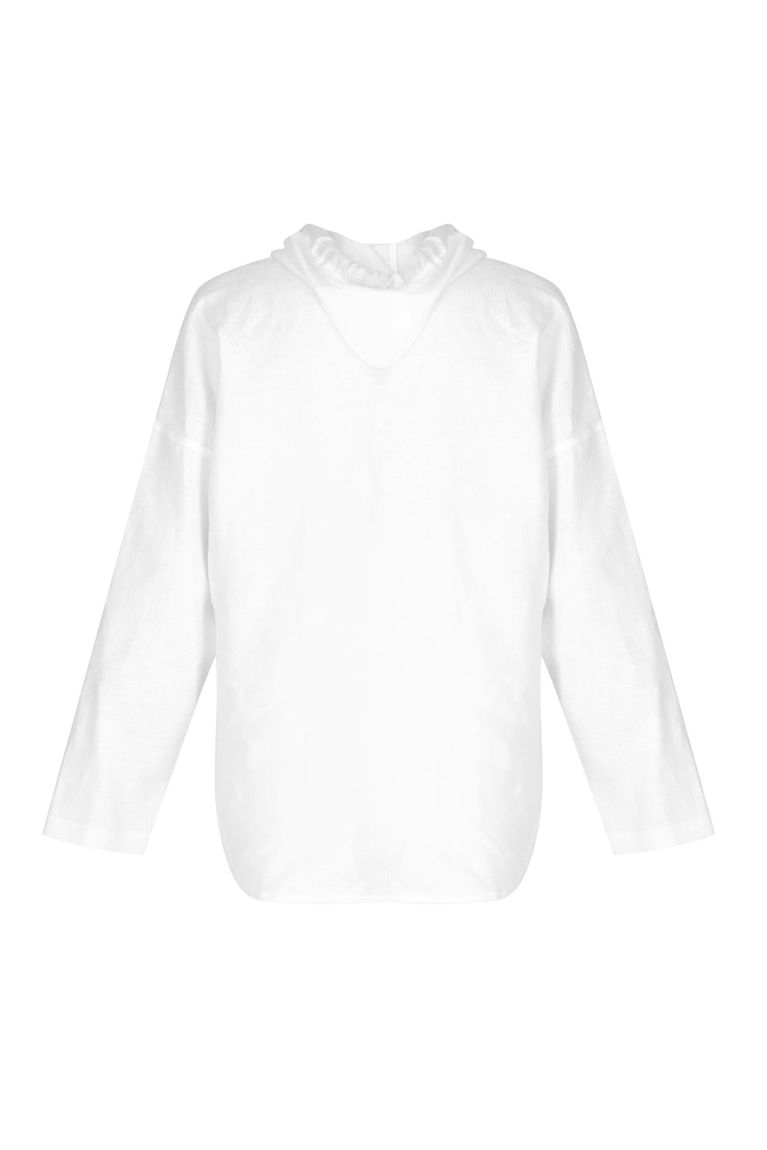 Beyaz Keten Renkli Bağcıklı Sweatshirt