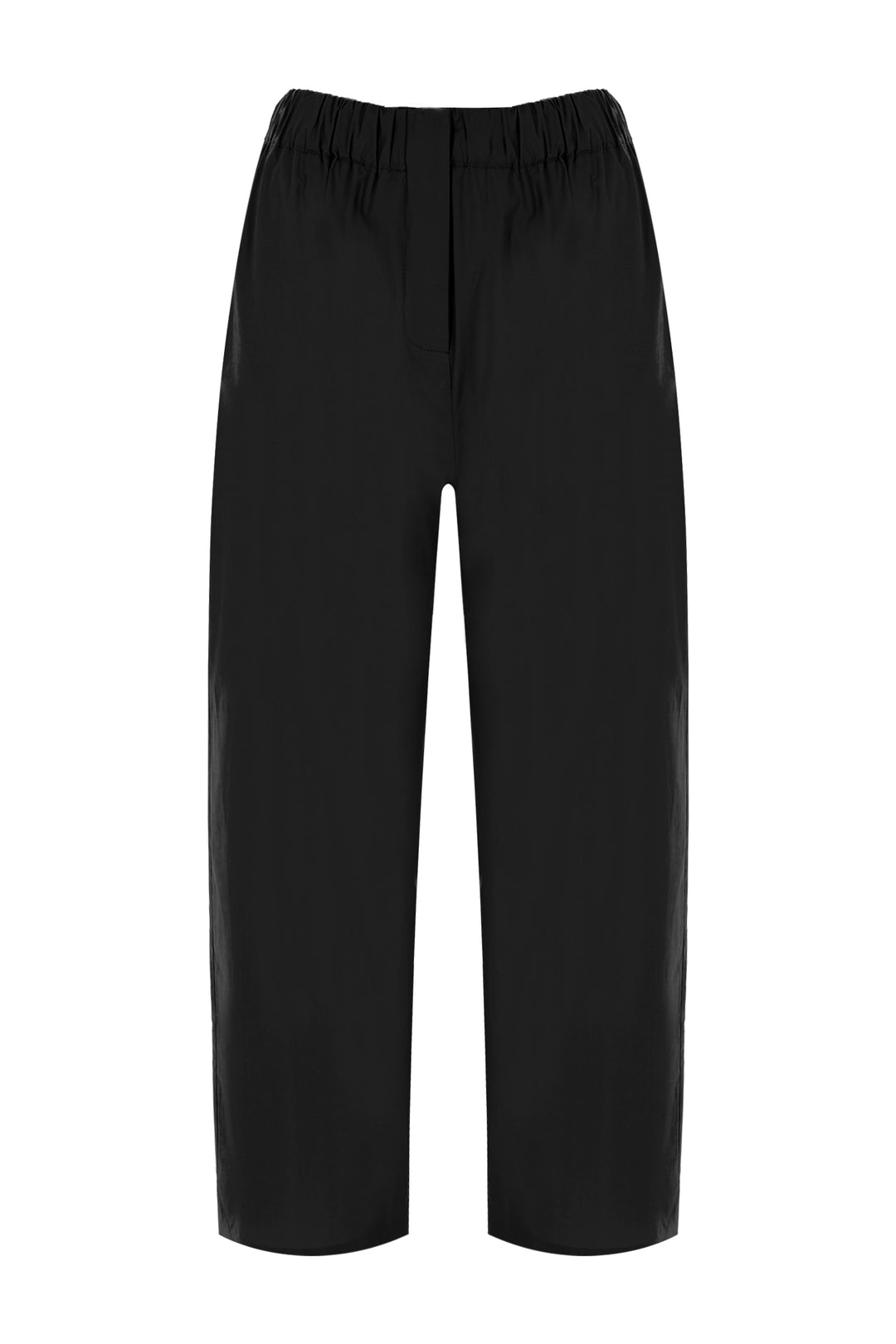 Siyah Poplin Bel Detaylı Pantolon