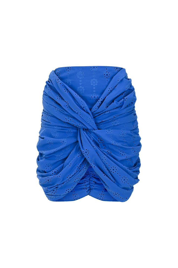 Nakisli Drape Baglamali Mini Etek